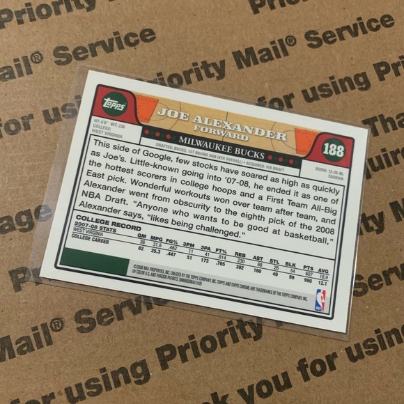 Joe Alexander ‘08 Topps Chrome Rookie Card - Picture 4 of 5